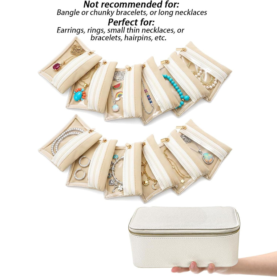 Jewelry Case with 12 Clear Velvet Pouch