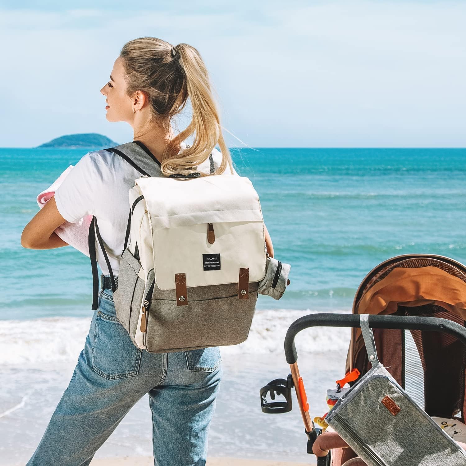 Baby Diaper Backpack with Pacifier Case