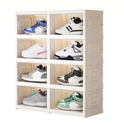Foldable Shoe Rack | Space-Saving Shoe Organizer – White