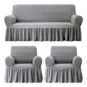 Turkish Bubble Frill Five Seater 3 + 1 + 1 Sofa Slipcovers 280 GSM