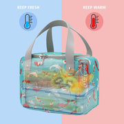 Women Lunch Bag for School Picnic Office Outdoor Gym (Green Dolphin)