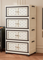 Multifunctional Folding Storage Box Cabinet with Doors and Wheels (65cm)