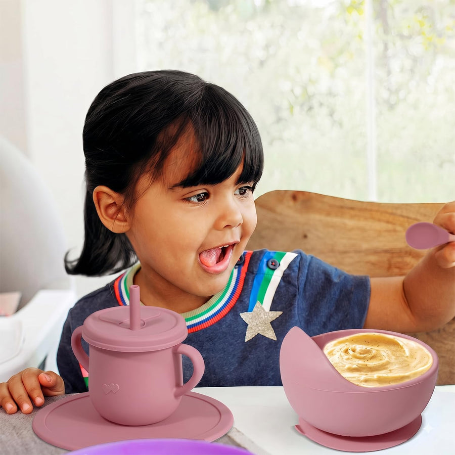 9-Piece Silicone Baby Elephant Feeding Set