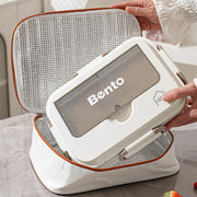 Stainless Steel Lunch Box | 304 Multi-Layer Bento Box with Bag & Utensils (Beige/Brown)