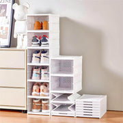 6-Layer Foldable & Stackable Shoe Cabinet with Transparent Front Door (Transparent)