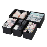 Set of 6 Foldable Storage Box Drawer Divider Organizer Basket Bins