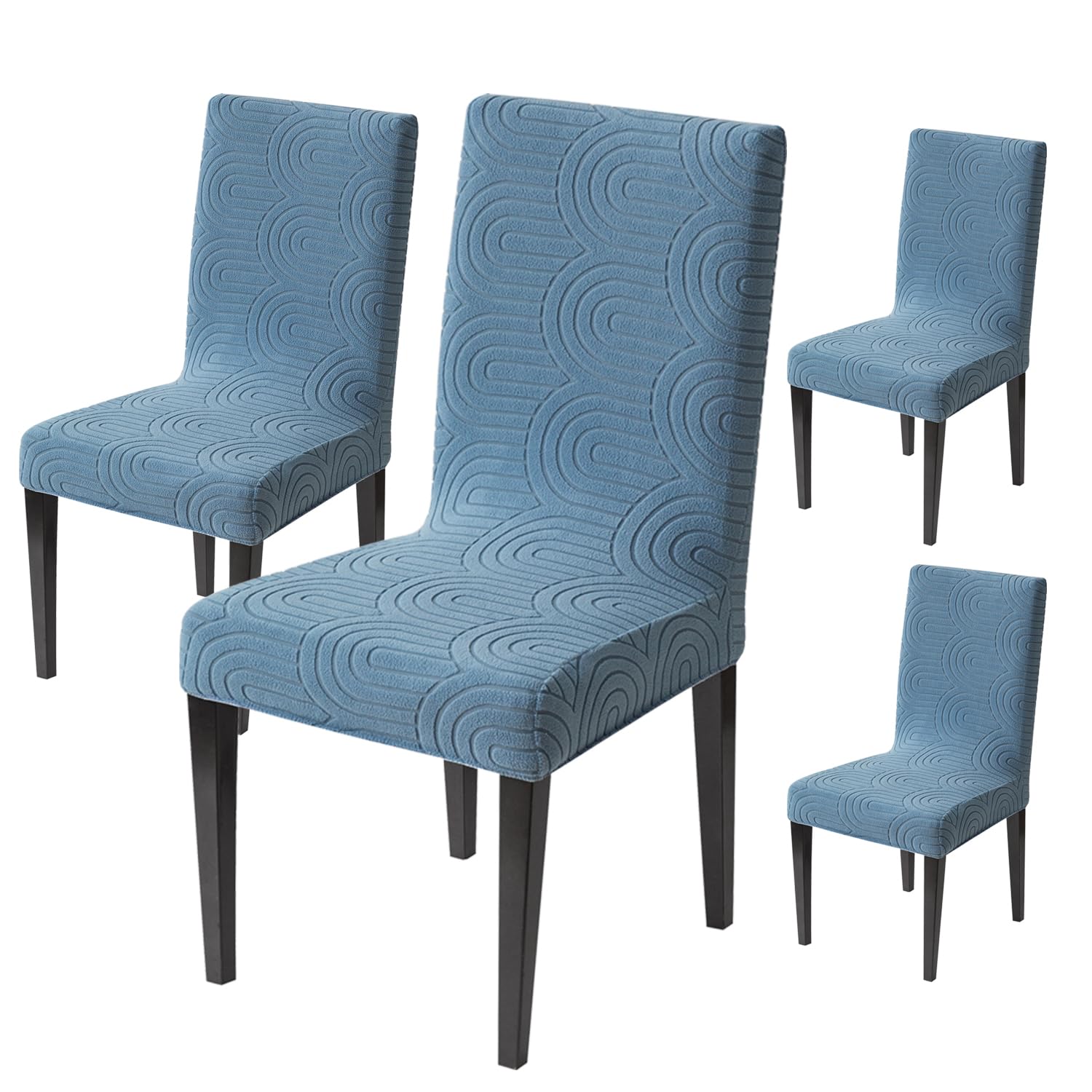 Premium Stretch Chair Cover – 220 GSM Jacquard Fabric (Light Blue)