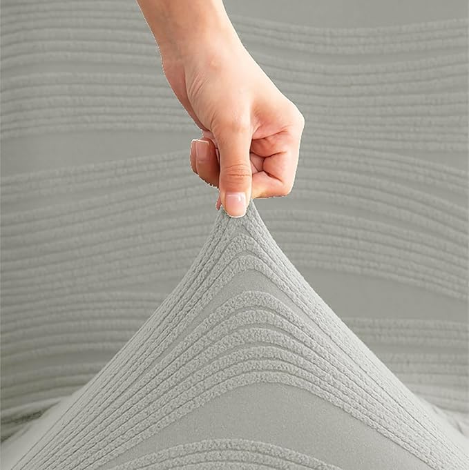 Stretchy Universal Jacquard Waterproof Chair Cover (Light Grey)