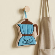 Coffee Shaped Hanging Towels Set of 2 (Blue/Green)