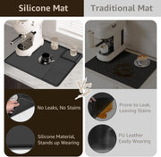 Silicone Coffee Mat For Counter Raised Spill Proof Edge