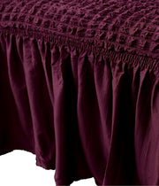 Bubble Frill Couch Cover-Wine