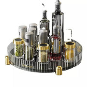 Rotating Storage Spinner Kitchen Food Spices Rack (Grey)