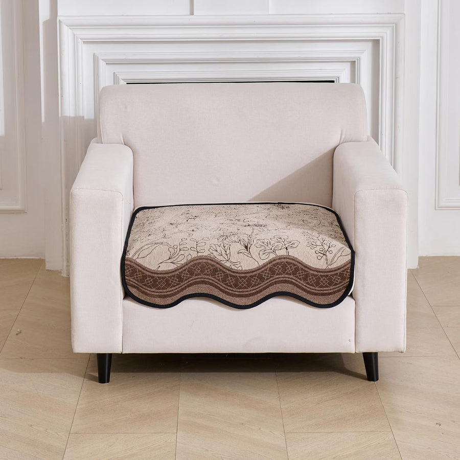 Crest Luxury Chenille Sofa Mat - Mocha Chenille Fabric 1 Pc