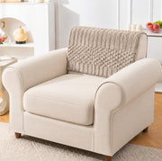 Ridge Plush Sofa Mat Floral Design - Almond