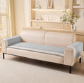 Chenille Fabric with Ball Tassels Sofa Cover Set – 3 Pcs Set (2pc Armrest Covers 50x70cm + 1pc Seat Cover) Light Grey