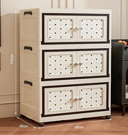 Multifunctional Folding Storage Box Cabinet with Doors and Wheels (65cm)