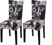 Printed Chair Cover(Grey Flower Pattern)