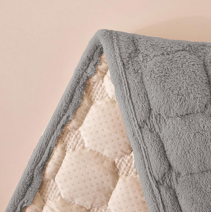 1/2/3/4 Seater Sofa Cover Velvet Check (Grey Checked)