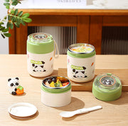 700ml 304 Stainless Steel Insulated Breakfast Cup with Lid & Spoon Leakproof Jar  (Green)