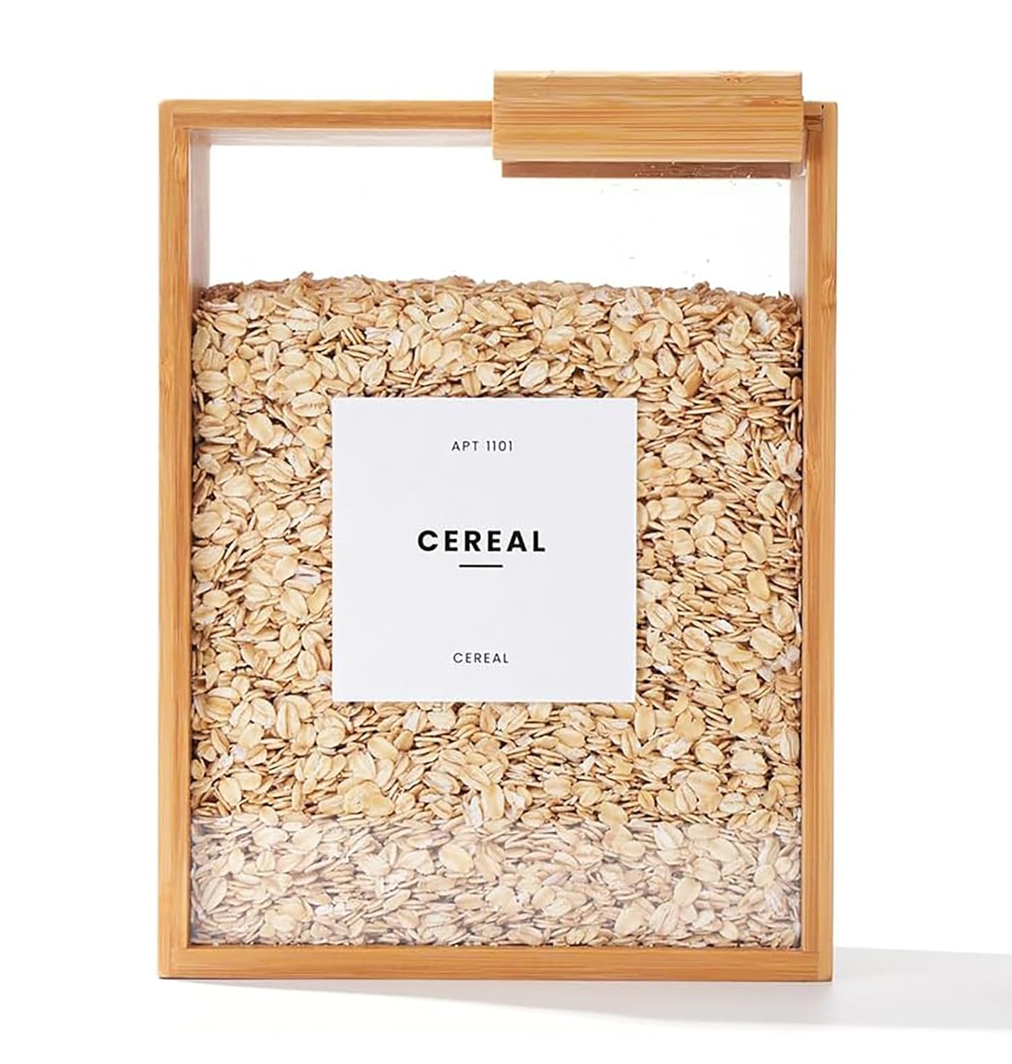 3.5L Bamboo Food Dispenser with PVC Door – Stylish, Easy-Clean Storage for Kitchen Essentials