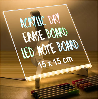 Acrylic Light Letter Message Board With Color Pens