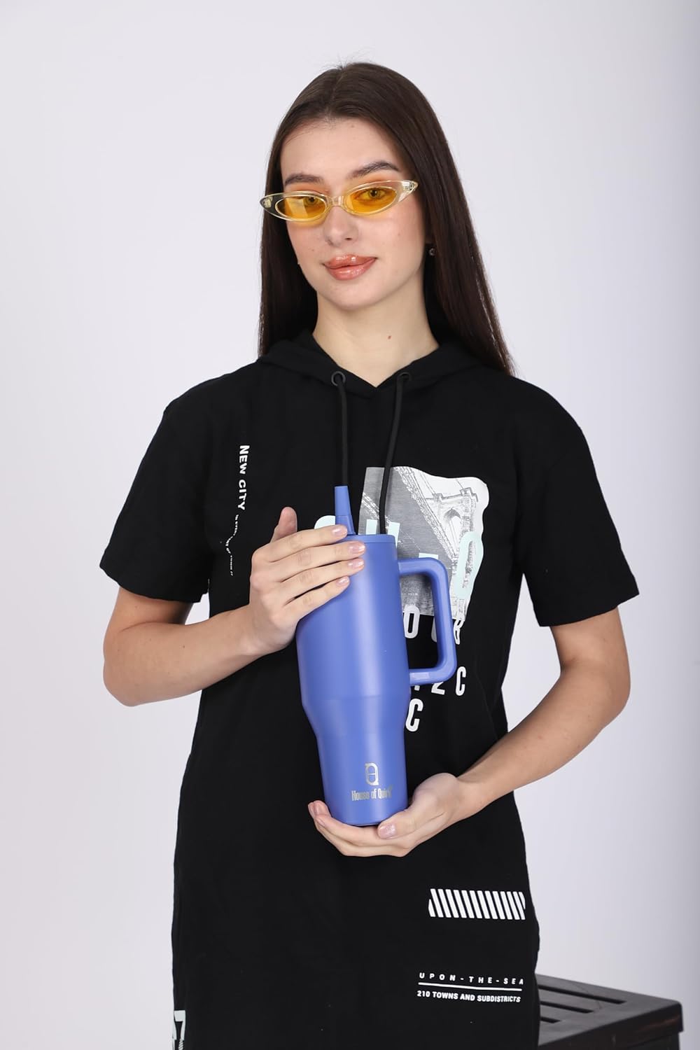 1200ML Tumbler with Handle & Simple Flip Straw