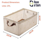 Wardrobe Organizer With Metal Frame Foldable Storage Box (Beige Duck)