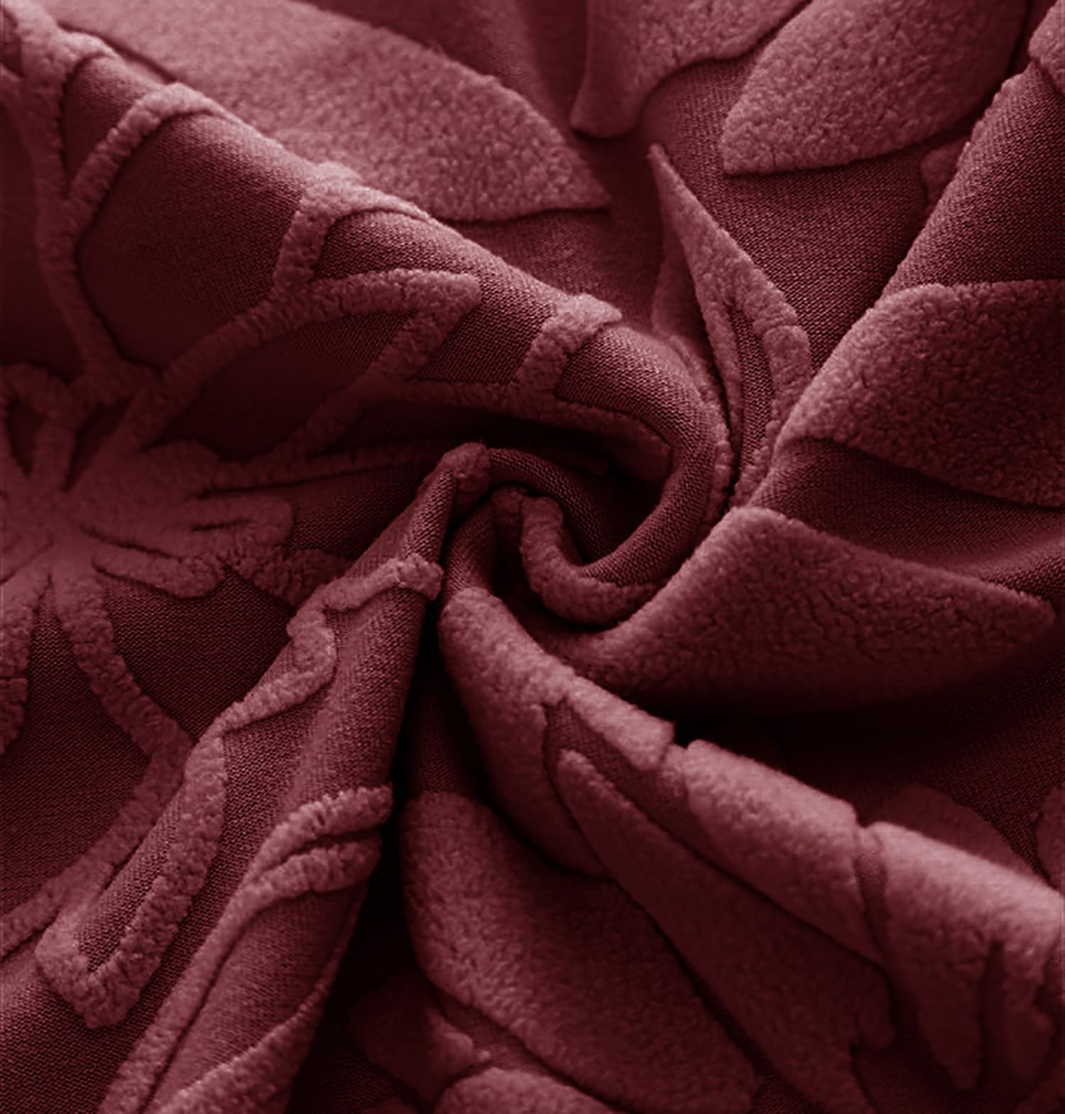 Stretchy Universal Camellia Jacquard Waterproof Chair Cover (Maroon)