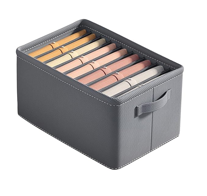 Fabric Wardrobe Clothes Organizer (Big Grids, Grey)