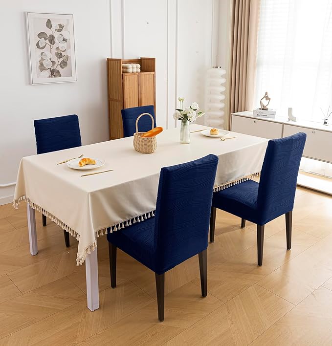 Stretchy Universal Jacquard Waterproof Chair Cover (Navy Blue)