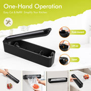 Aluminum Foil & Plastic Wrap Dispenser with Cutter - Black