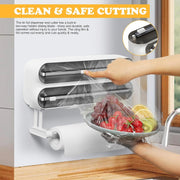 3-in-1 Magnetic Wrap Dispenser & Cutter Towel Organizer
