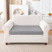 Rabbit Plush Sofa Mat Floral Design - Grey