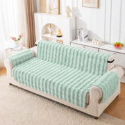 Rabbit Plush Sofa Cover Design - Sage