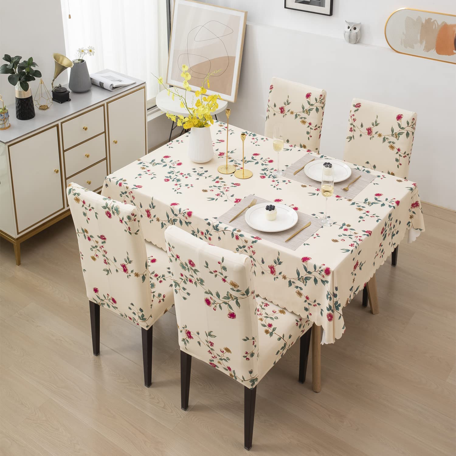 Dining Table Cover waterproof (140X180 CM, 1 Table Cover only)