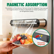 Aluminum Foil & Plastic Wrap Dispenser with Sliding Cutter-Silver
