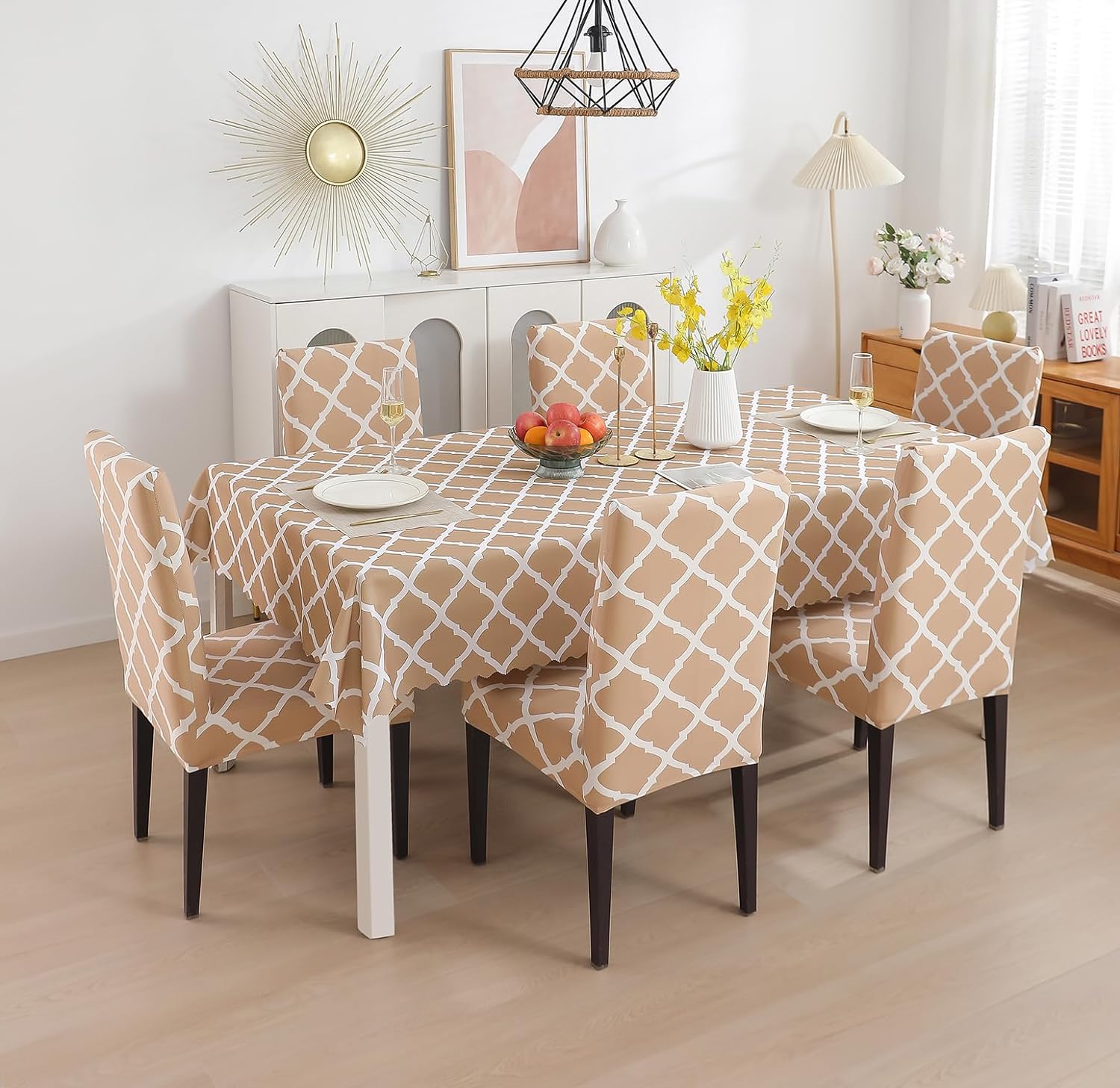 Dining Table Cover Chair Cover waterproof (1 Table Cover Chair