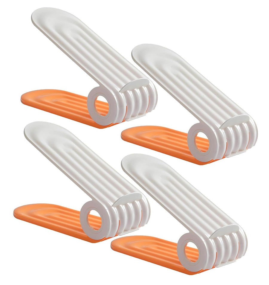 Shoe Slots Organizer Double Deck Shoe Holder- Orange