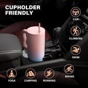 Stainless Steel Vacuum Tumbler with Straw and Lid & Handle - (1200 ML) (Solid colors)