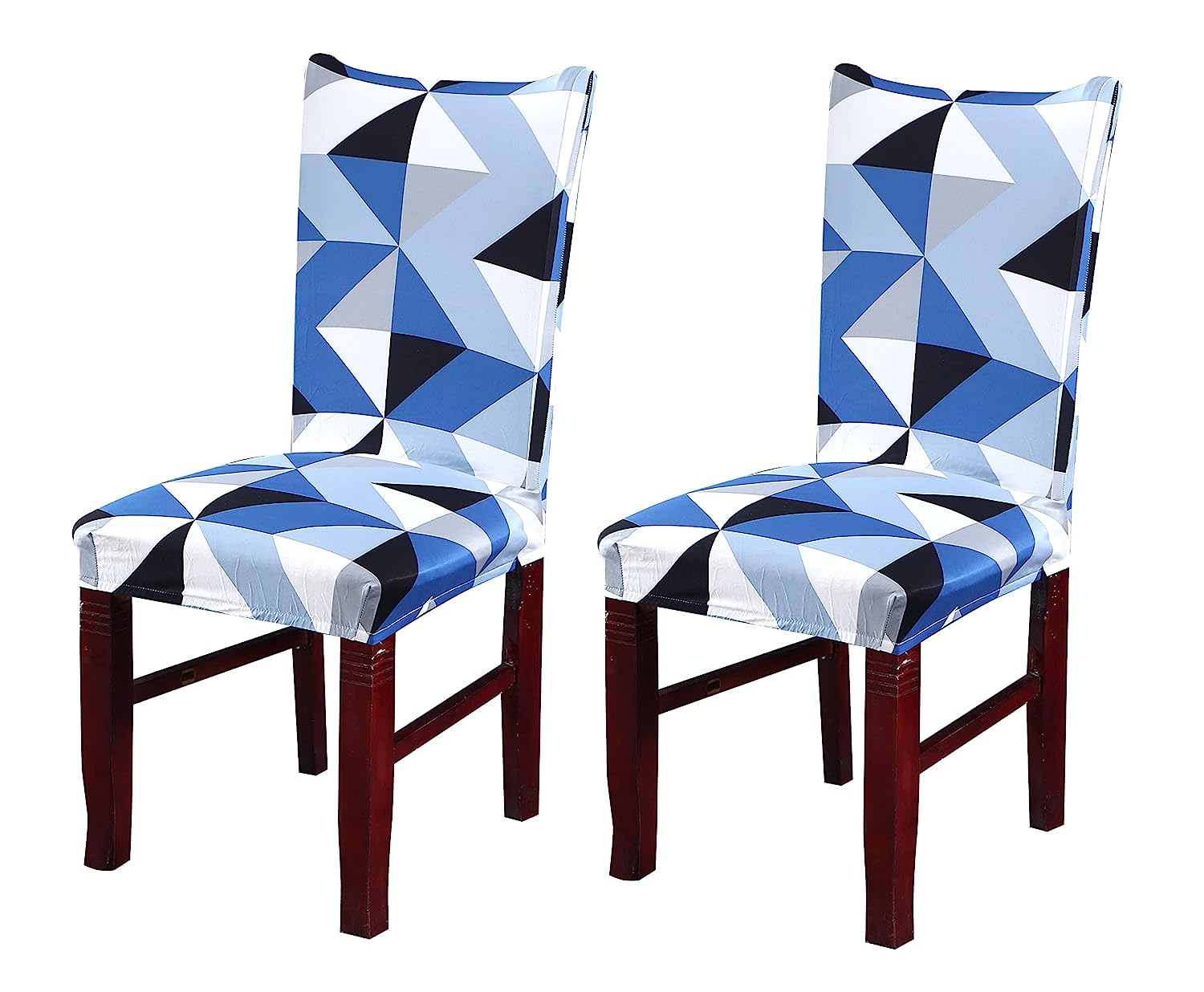 Printed Chair Cover -(Blue Obtuse Triangle)