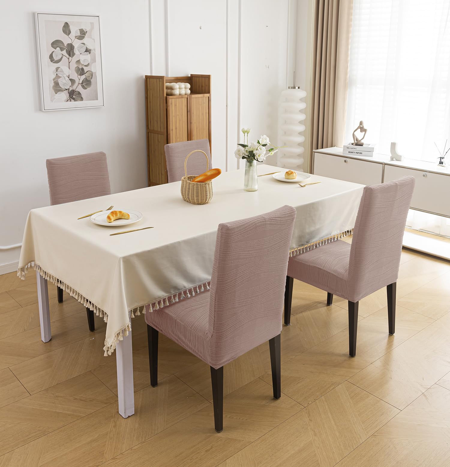 Stretchy Universal Jacquard Waterproof Chair Cover (Pink)