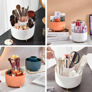 5 Slot 360° Rotating Makeup Brush Holder Organizer (White)