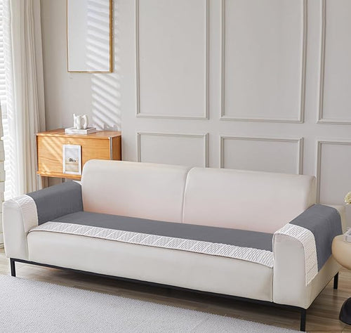 Corduroy French Style Sofa Cover Set – 3 Pcs (2pc Armrest Covers 50x70cm + 1pc Seat Cover) Grey