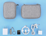 Portable Tech Organizer for Cable, Cord, Adapter, Key Earphone (Grey, Polyester)