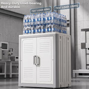 Plastic Wardrobe Storage Cabinet, Multipurpose Clothes Organizer with Shelves & Doors
