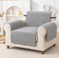 Ridge Plush Sofa Cover Floral Design - Charcoal