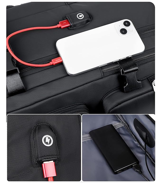 Backpack Man Travel Vacuum Compression With Pump Waterproof & Expandable (15.6", Black)