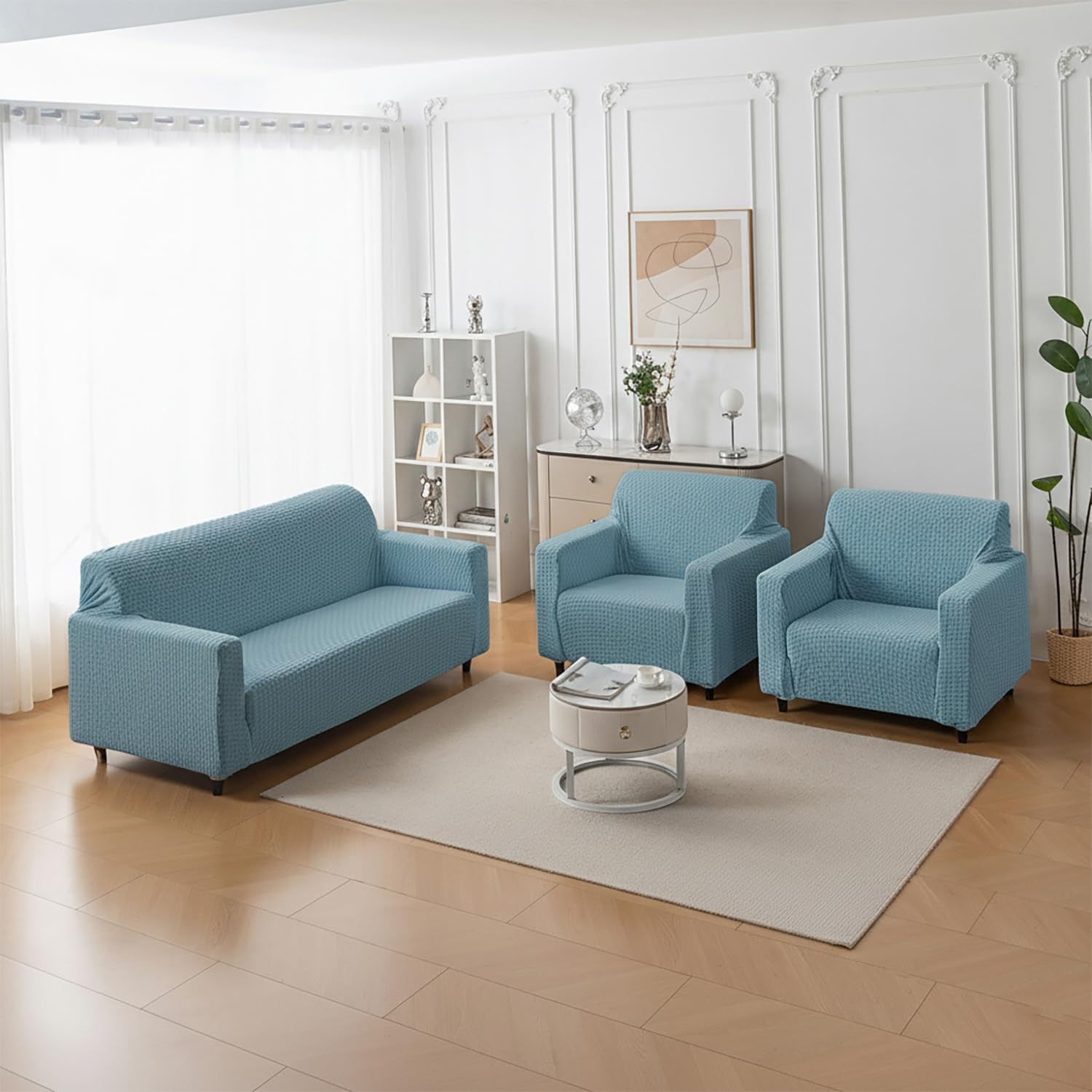 Elegant Jacquard Fabric 220 GSM Sofa Cover (3+1+1)