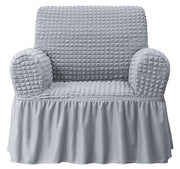 Turkish Bubble Frill 280 GSM Sofa Slipcovers (Smoke)