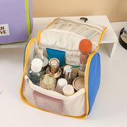 Hanging Toiletry Bag for Women – Water-Resistant Travel Makeup Organizer with Multiple Compartments & Padded Handle